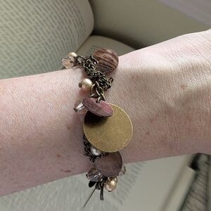 Elegant Gold and Brown Charm Bracelet